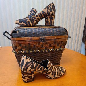 Sole Society Madigan Shoes Leopard Calf Hair Fur Size 5.5